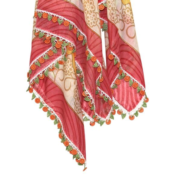 Tulbent Scarf Handmade Crochet Detailing NWOT - Picture 7 of 7